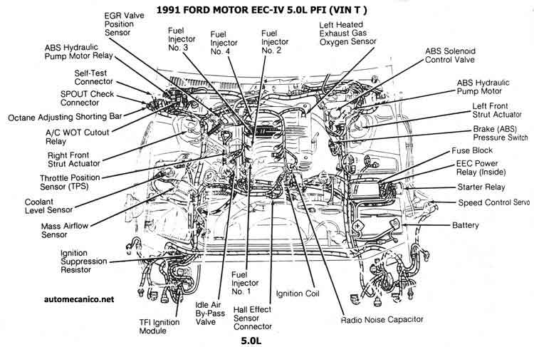 FORD 5.0L y 5.8L 1981/93 | Diagramas, esquemas, graphics